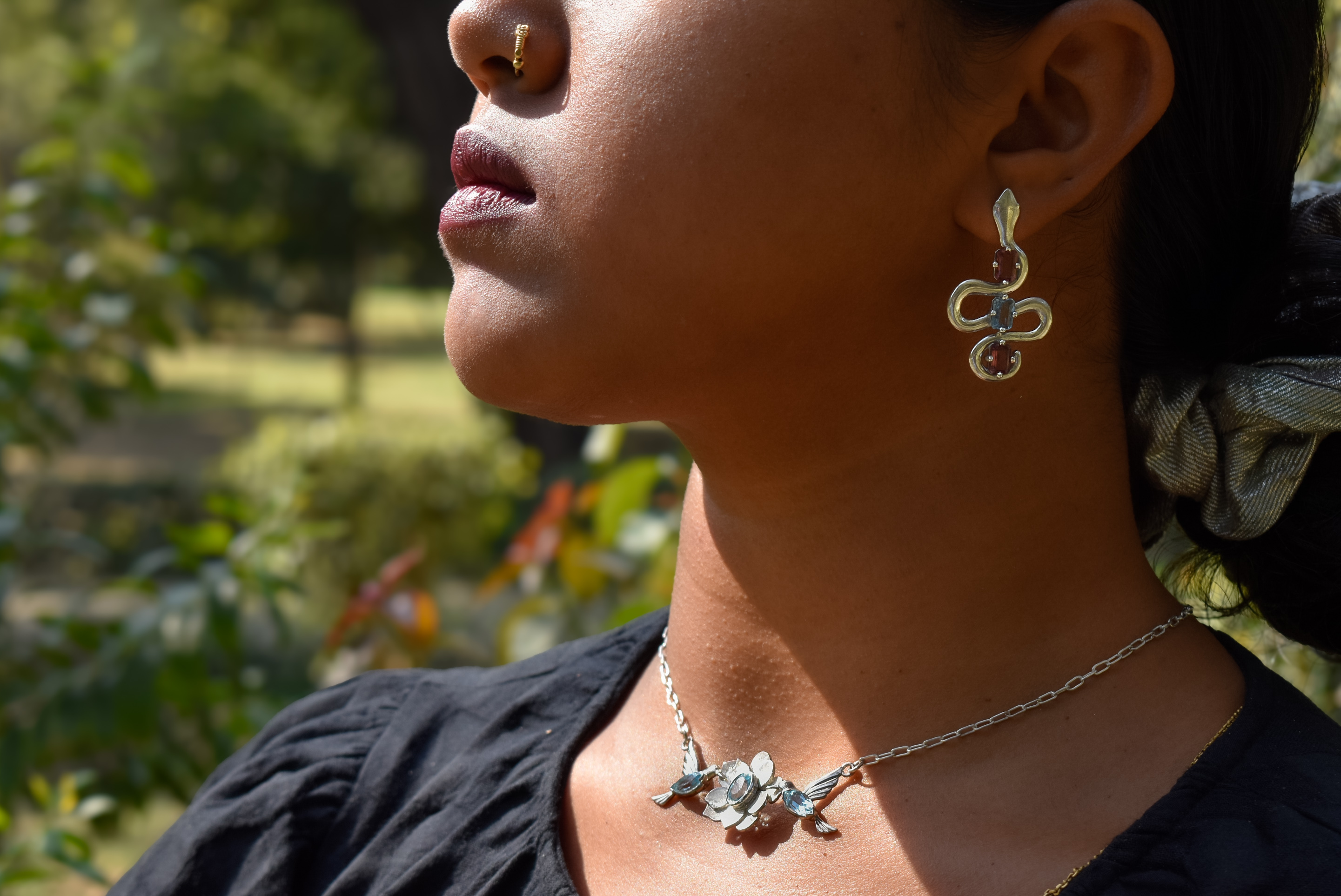 Hummingbird Flower Necklace 